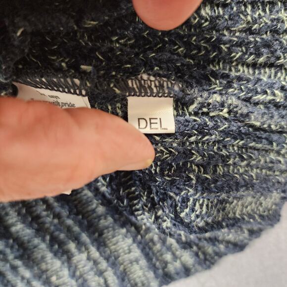 Ted Baker London Womens Sweater Size 3 US Medium Blue V Neck Cotton Blend Ribbed - Picture 8 of 16